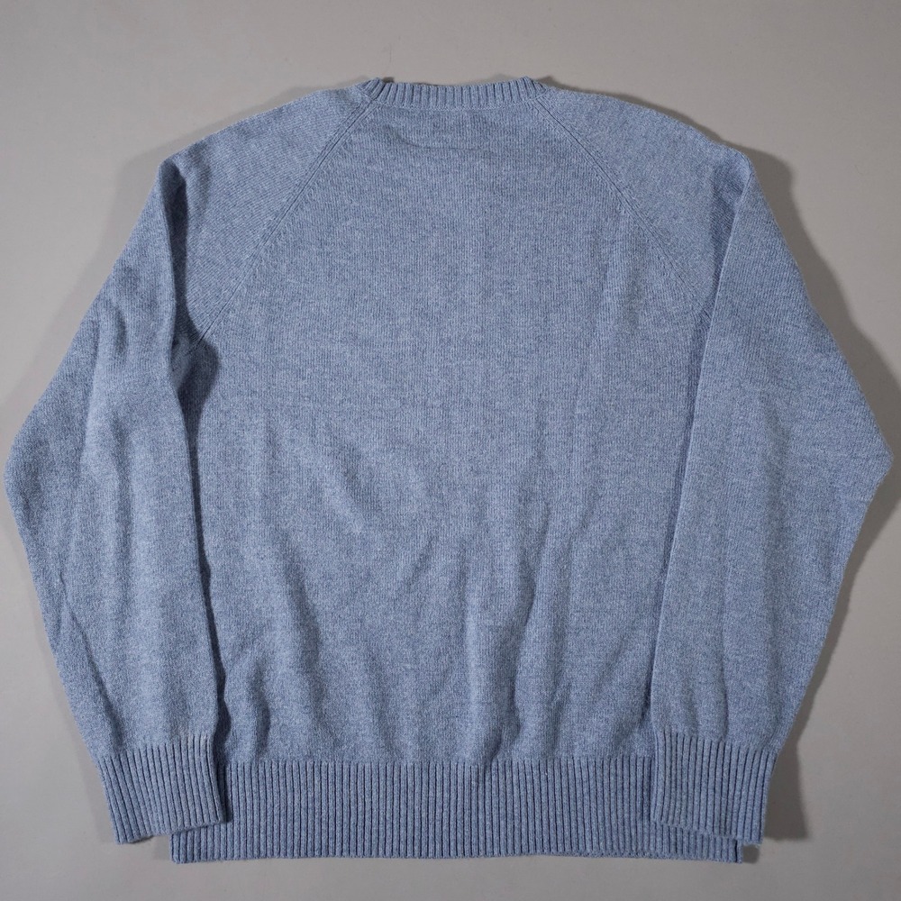 J.Crew Sweater Mens XL Blue Lambswool Blend Raglan Crewneck AA027 NEW - Picture 7 of 7